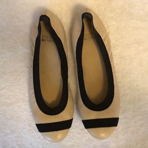 Nude and black leather Stuart Weitzman  flats